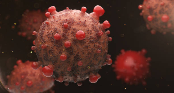 Coronavirus COVID-19 Virus Closeup Abs 2019-nCoV RNA virus - 3d rendered image on black background. Viral Infection concept. MERS-CoV, SARS-CoV, ТОРС, 2019-nCoV, Wuhan Coronavirus. Hologram SEM view. sem stock pictures, royalty-free photos & images