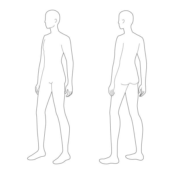 istock Fashion template of standing men 1213352753