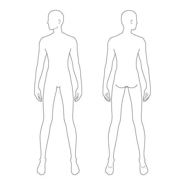 istock Fashion template of standing men 1213352819