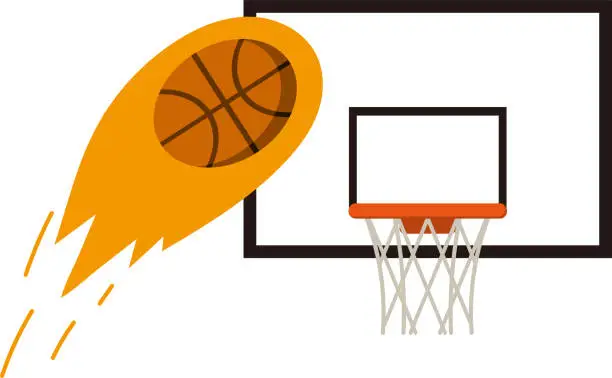 Vector illustration of Basketball and goal vector illustration image. Sports equipments to play basketball.