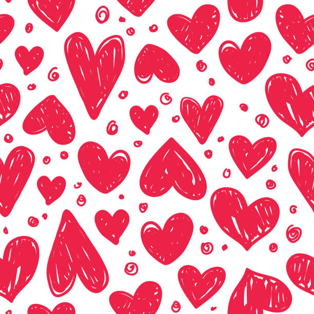 Vector seamless pattern with valentine hearts Vector seamless pattern with valentine hearts wallpaper sample stock illustrations