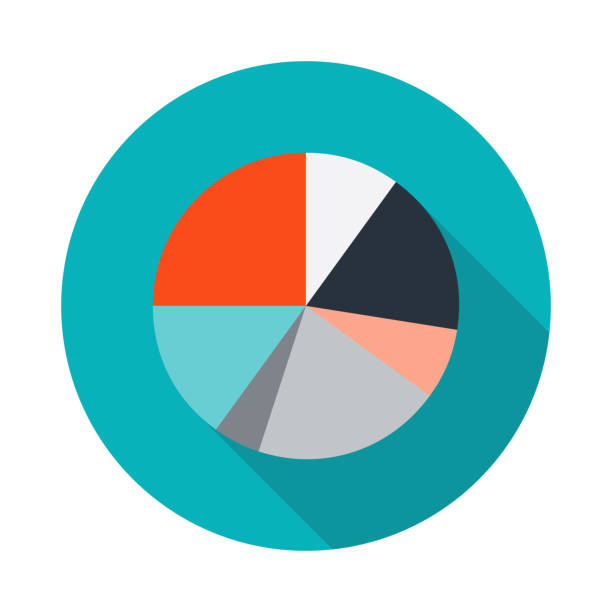 ilustraciones, imágenes clip art, dibujos animados e iconos de stock de icono de gráfico circular - spreadsheet pie chart chart report