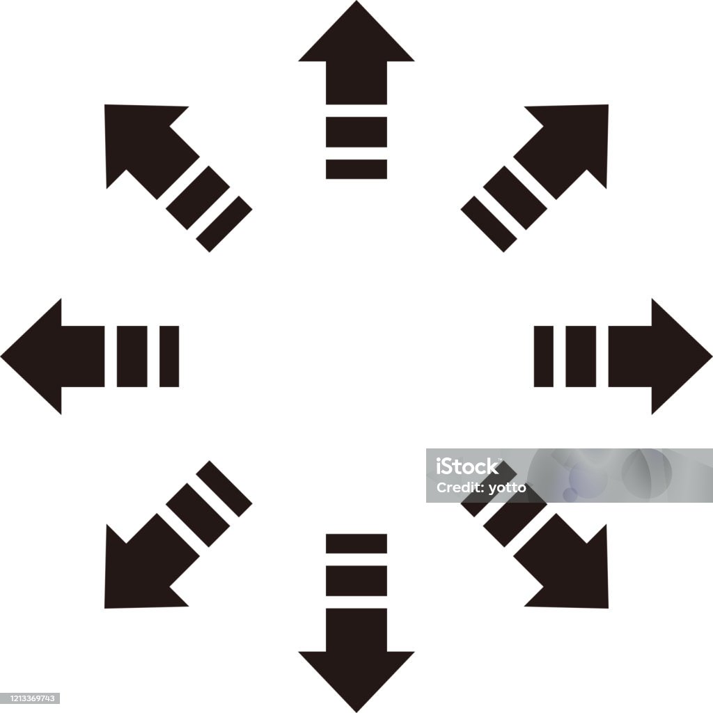 All Round Direction All Directions Arrow Stock Illustration - Download Image Now - Arrow ...