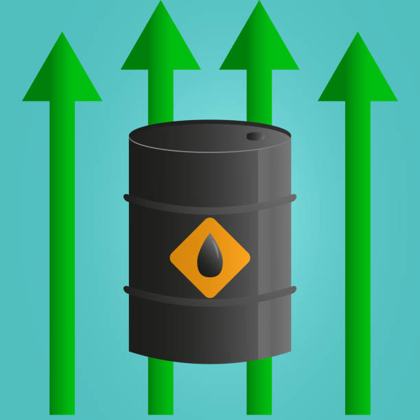 istock World oil price increase concept. petroleum tank with green arrow vector illustration 1213370676