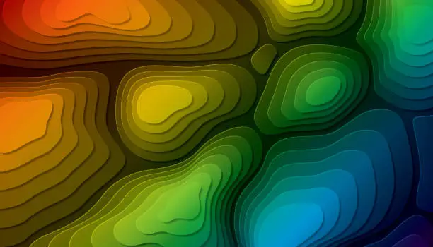 Vector illustration of Layered Paper Cutout Abstract Background