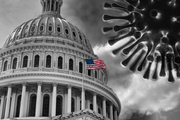 istock US Flag Capitol State Building Covid19 2020 Pandemic 1213378031