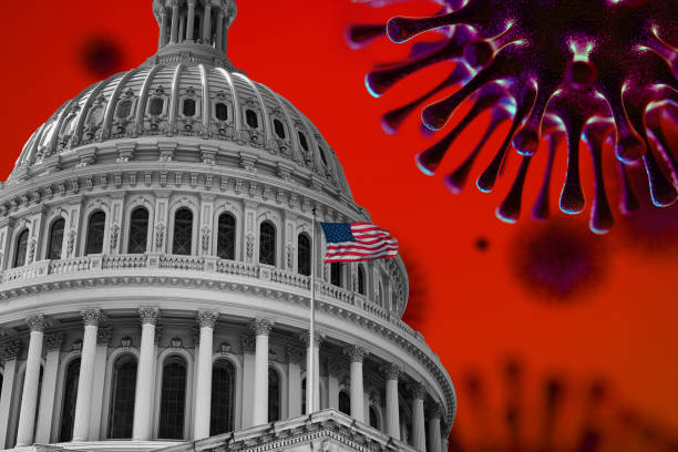 istock US Flag Capitol State Building Covid19 2020 Pandemic 1213378061