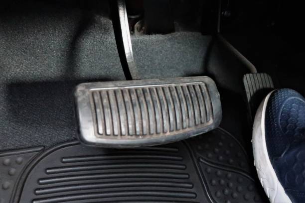 istock Footbrake and accelerator of vehicle 1213384565