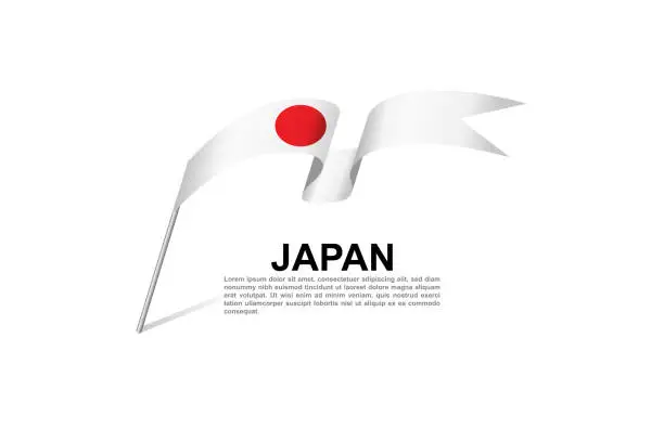 Vector illustration of Flag of Japan with white background