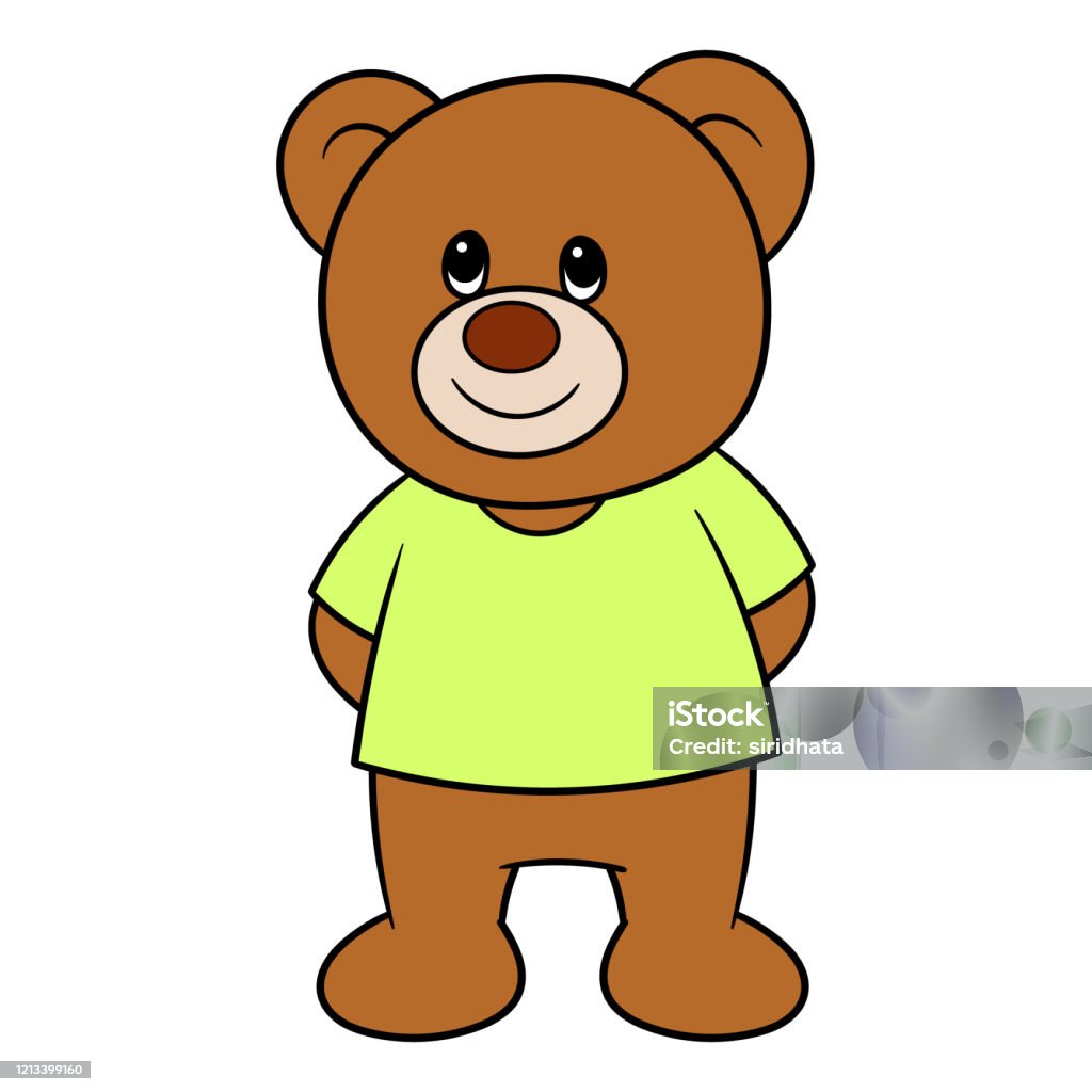 Cartoon Teddy Bear Wearing A Blank Shirt Stock Illustration - Download  Image Now - Animal, Art, Baby - Human Age - iStock