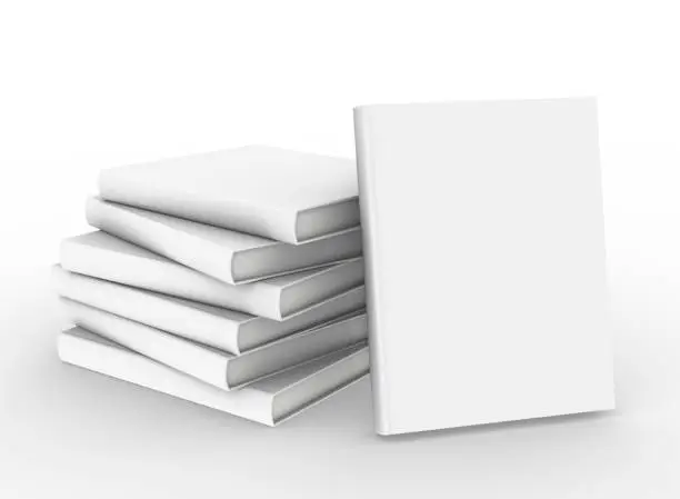 Photo of template empty book mockup set white background