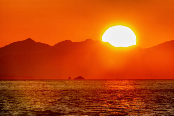 sunset view from Ambleside Park, West Vancouver, BC, Canada