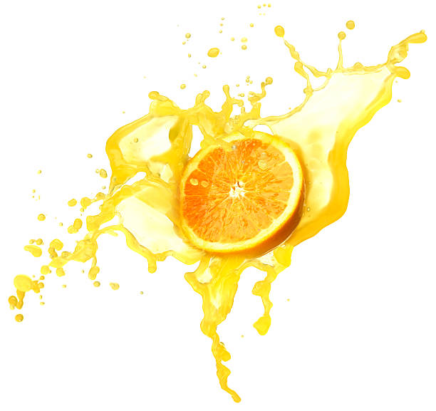 istock orange in spray of juice. 121340739