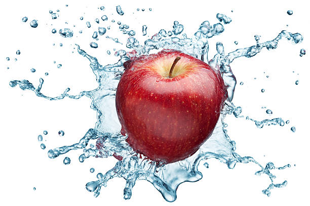 istock Apple in spray of water. 121340867