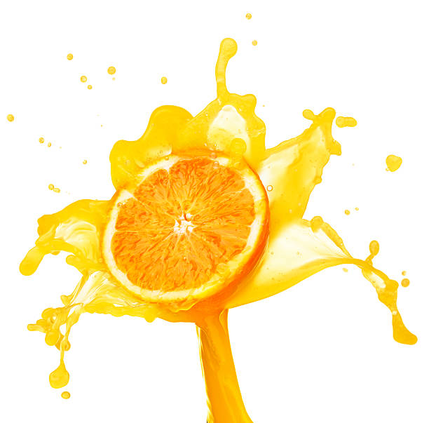 istock orange in spray of juice 121341017