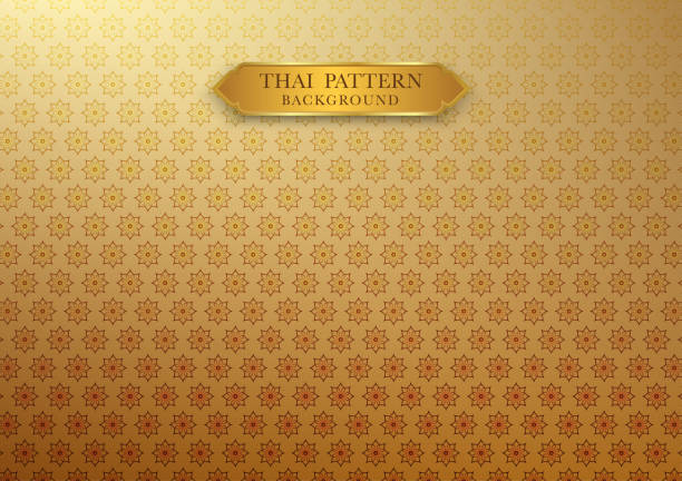 тайский винтажный узор традиционного фона - thailand stock illustrations