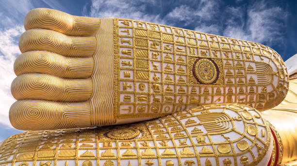 istock Feet Giant Buddha Thailand Blue Sky Clouds 1213415726