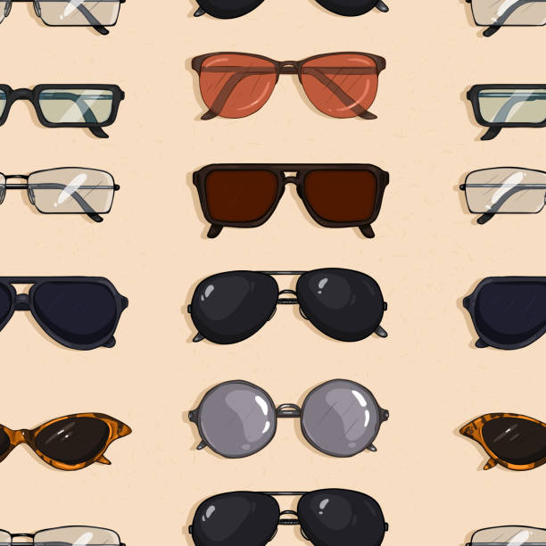 Vector Seamless Pattern Of Cartoon Eyeglasses Stock Illustration - Download  Image Now - Aviator Glasses, Cartoon, Sunglasses - iStock