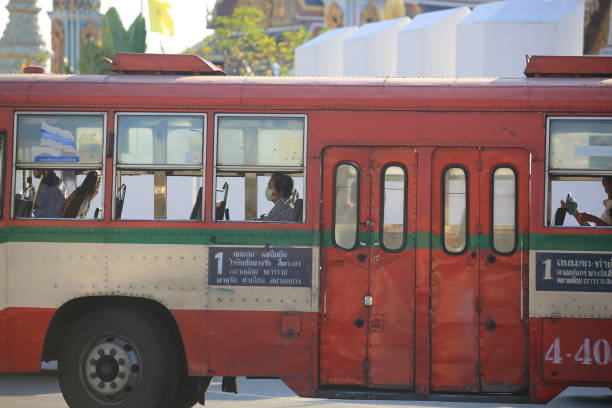 Bangkok/Thailand, 25 December 2019 -bus in bangkok. old bus is one of main transportation in bangkok