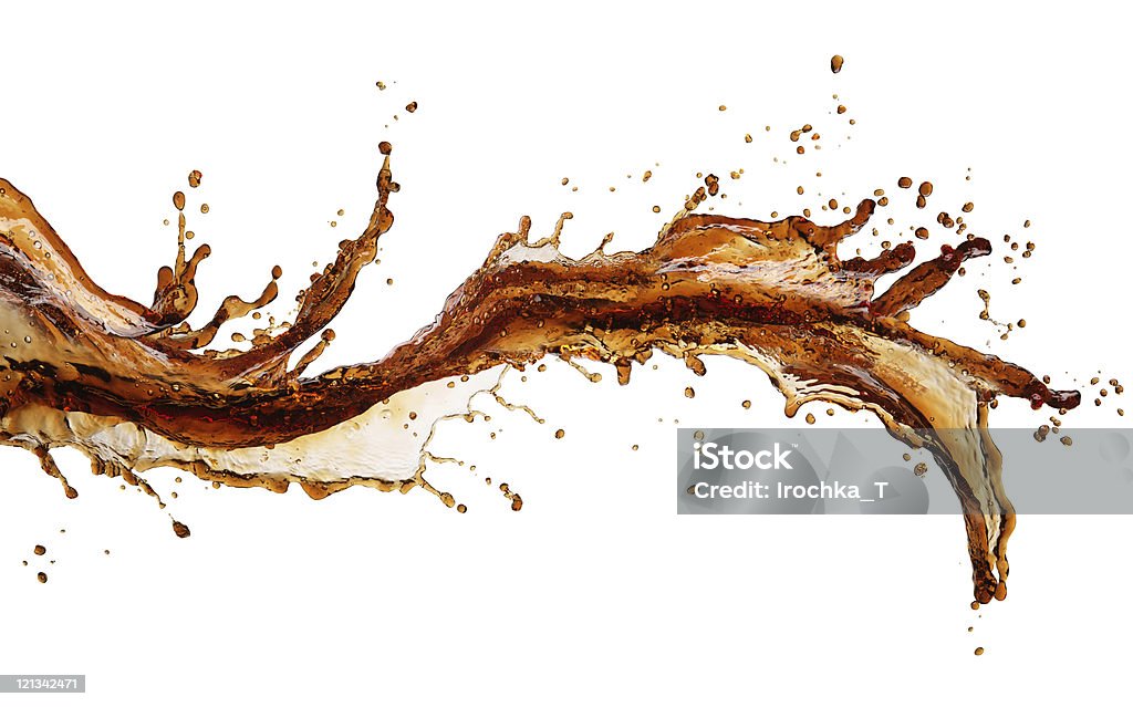 Isolated image of cola splash across a white background Cola splash isolated on white Cola Stock Photo