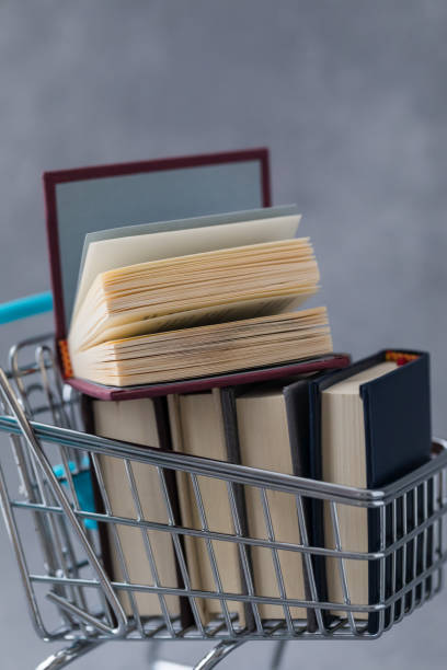 istock Stack of books in trolley, close up, selective focus 1213427957
