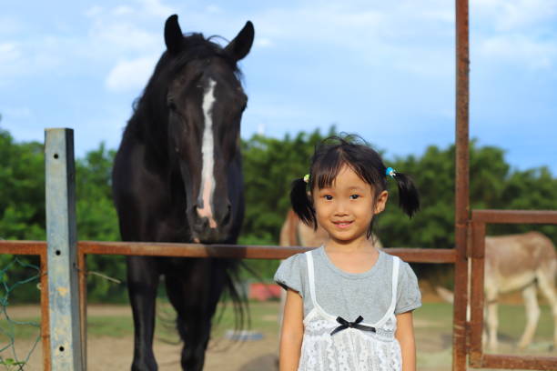 istock a girl playing and feeding animals. 1213428802