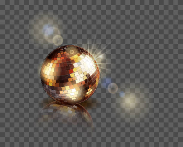 istock Disco ball. Shiny golden sphere isolated on a transparent background. 1213431557