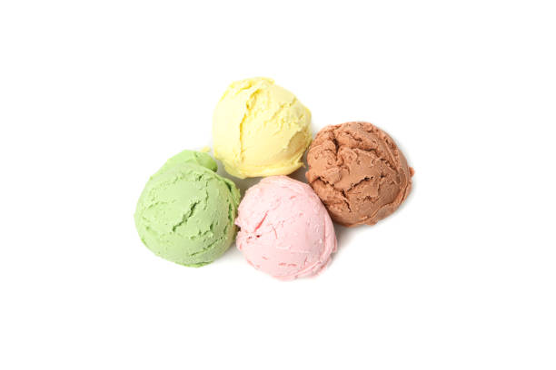 istock Ice cream balls isolated on white background 1213432849