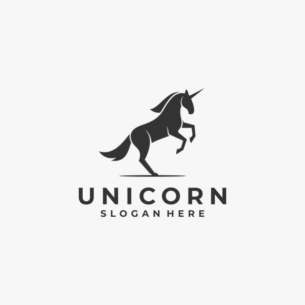 illustrations, cliparts, dessins animés et icônes de vector illustration licorne jump silhouette style. - unicorn