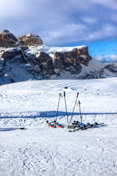 Ski slopes on the high mountain