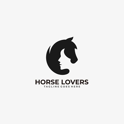 Vector Illustration Horse Lovers Dual Meaning Style.