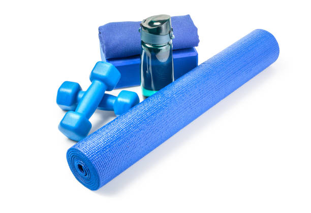 istock Sports requisites on sport mat isolated 1213434803