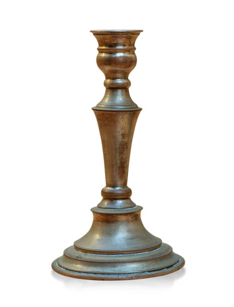 istock Antique bronze candlestick isolated on white 1213434813