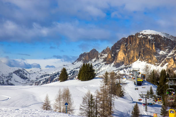 istock Ski slopes on the high mountain 1213434835