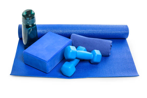istock Sports requisites on sport mat isolated 1213434841