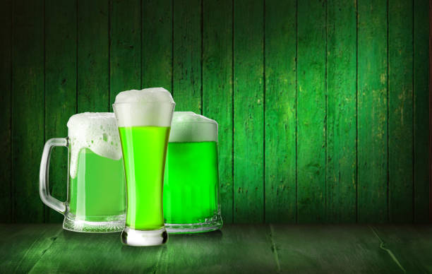 istock Glasses of fresh cold green beer 1213434876