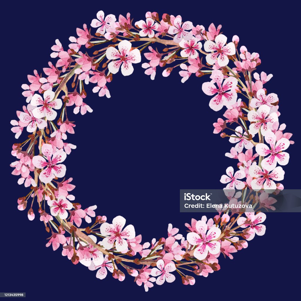 Ilustración de Marco De Guilada Con Flores Y Cogollos De Sakura Sobre Azul Oscuro Antecedentes Para Invitaciones De Boda Felicitaciones Mensajes Fecha De Guardado Tarjetas y más Vectores Libres de Derechos de Ilustración de Marco De Guilada Con Flores Y Cogollos De Sakura Sobre Azul Oscuro Antecedentes Para Invitaciones De Boda Felicitaciones Mensajes Fecha De Guardado Tarjetas y más Vectores Libres de Derechos de