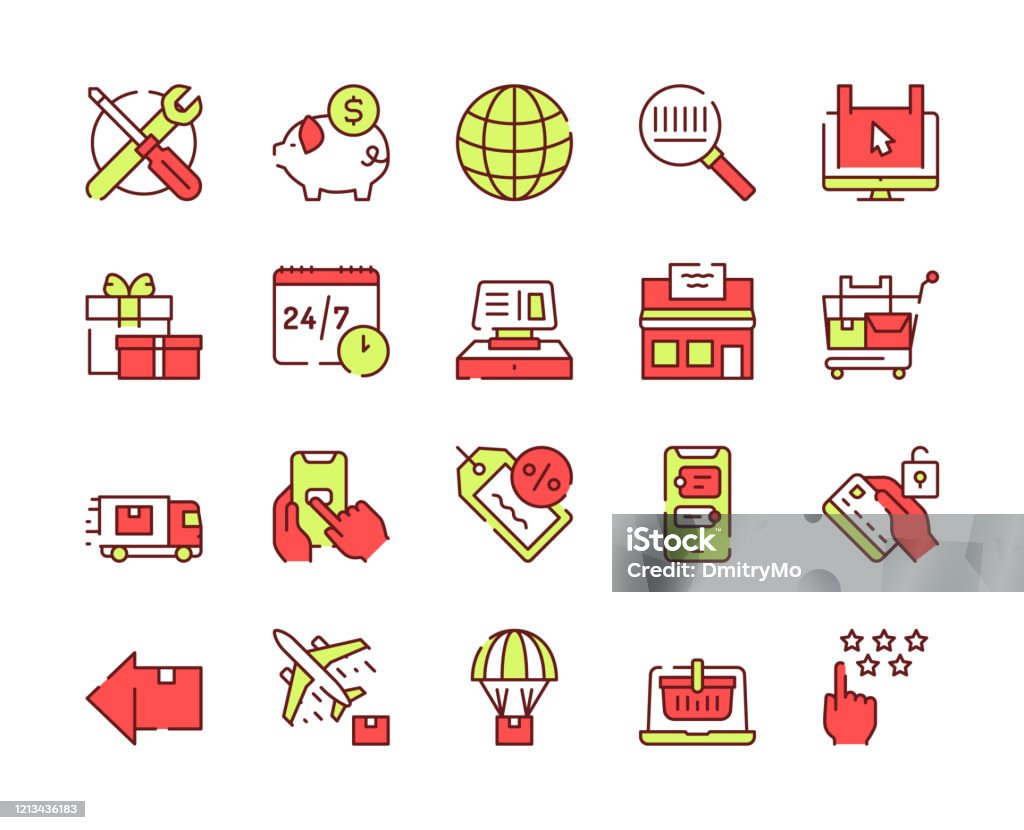 Online Shopping Icons Set On White Background Stock Illustration - Download  Image Now - Banking, Business, Buying - iStock