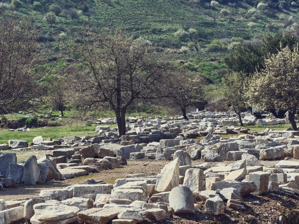 istock Ephesus ancient city ruins and stones. 1213439123