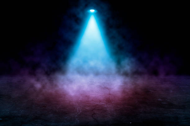 istock Texture dark concentrate floor with brick wall. spotlight color with mist or fog 1213442048