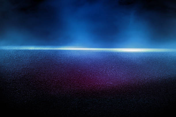 istock Texture dark concentrate floor with brick wall. spotlight color with mist or fog 1213442476