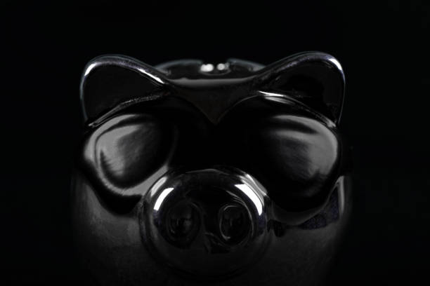 Pink piggy bank wearing black sunglasses