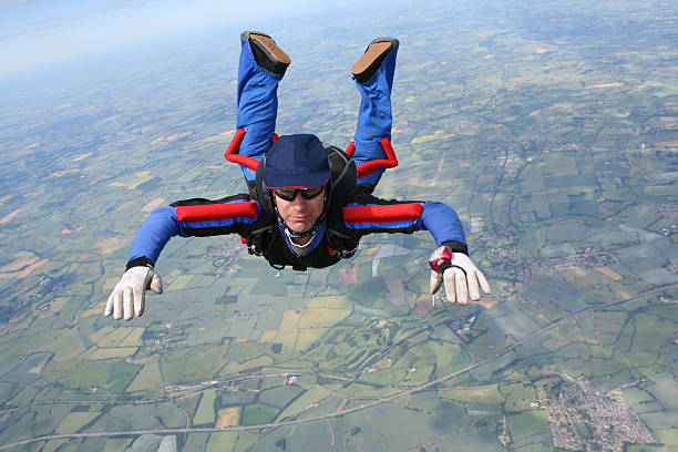 istock Close-up of skiydiver in freefall 121344422