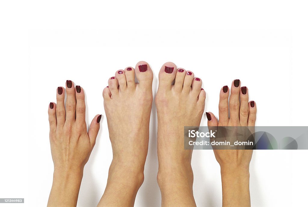 Mujer las manos y pies, servicio de manicura y pedicura - Foto de stock de Adulto libre de derechos