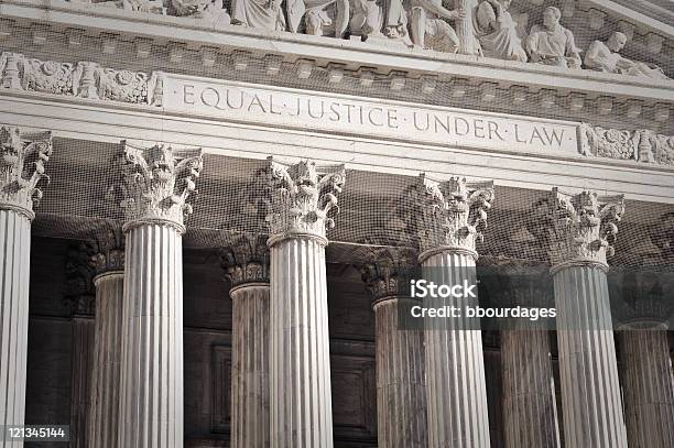 United States Supreme Court Entrance Stock Photo - Download Image Now - Washington DC, US Supreme Court Building, Justice - Concept