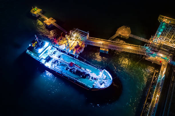 istock Moored oil tanker port 1213451499