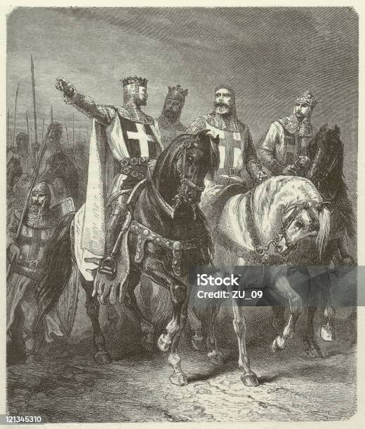 Die Vier Führungskräfte Der Ersten Kreuzfahrt Stock Vektor Art und mehr Bilder von Kreuzzug - Kreuzzug, Ritter, Etwa 11. Jahrhundert