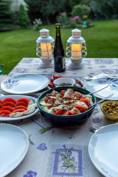 istock Prepared for supper table on the terrace 1213453697
