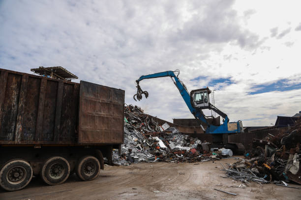 istock Scrap metal recycling facility. 1213453952