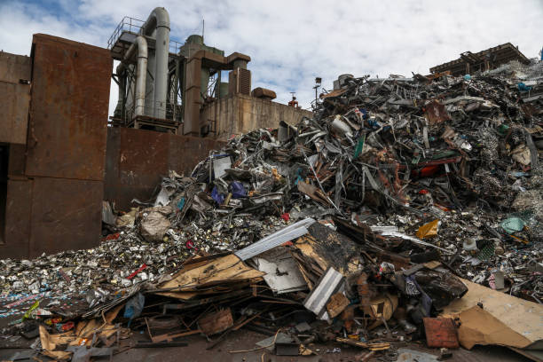 istock Scrap metal recycling facility. 1213454533